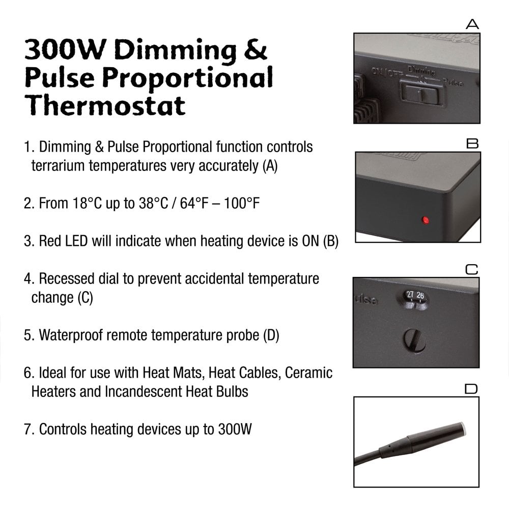 300W Dimming Pulse Proportional Thermostat