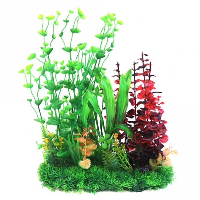 Green & Red Combi Plastic Plant 33cm