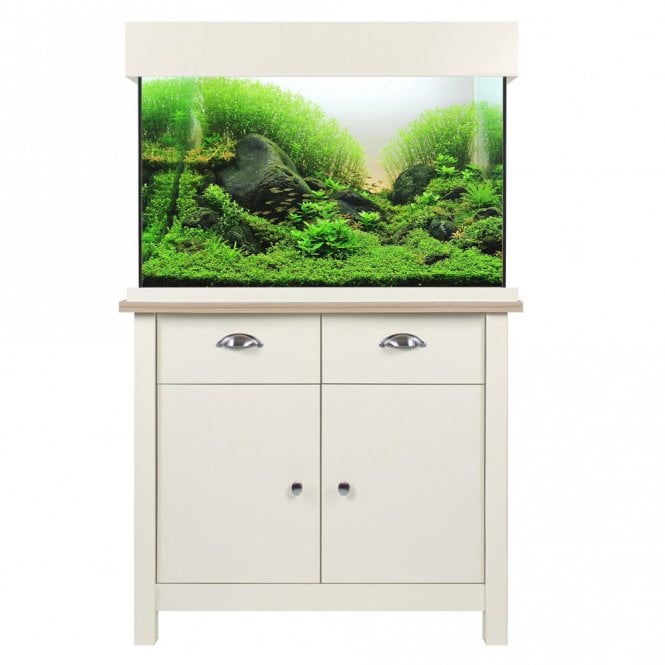 OakStyle 145 Aquarium & Cabinet Set - Soft White