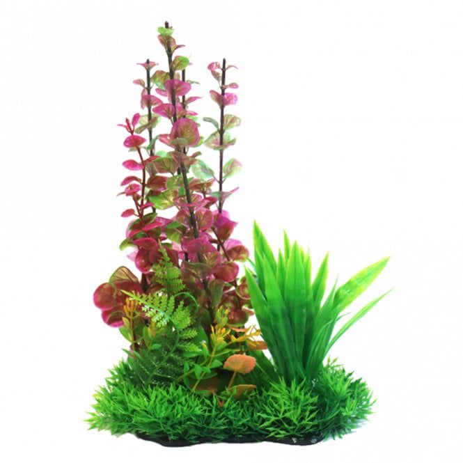 Pink Combi Plastic Plant 25cm