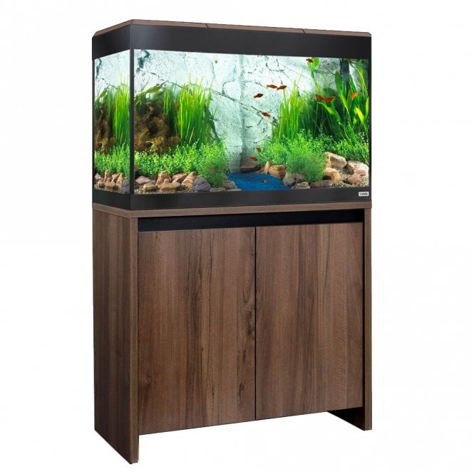 Roma 125 Bluetooth LED Aquarium & Cabinet Set - Walnut