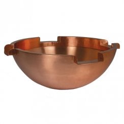 Round Copper Bowl With 4 Spillways