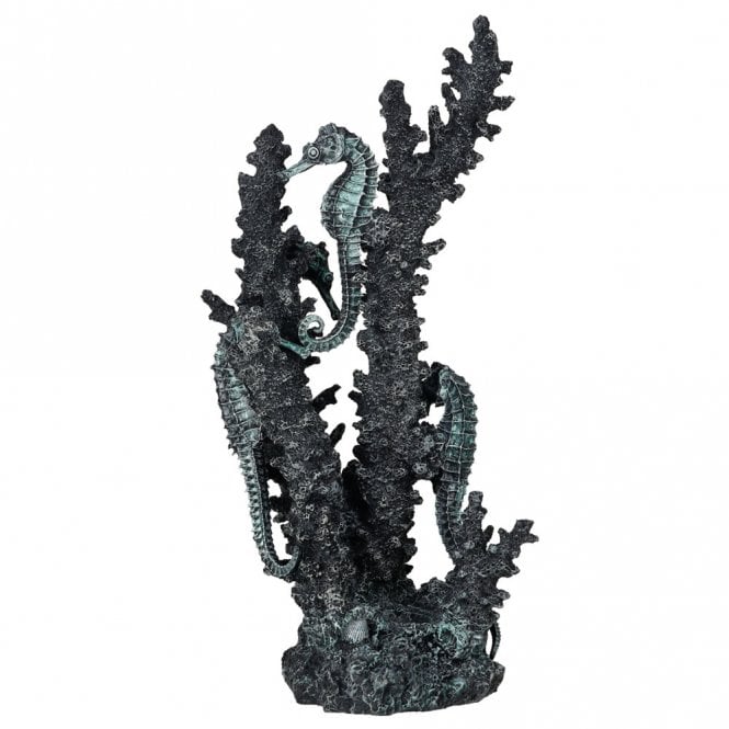 Seahorses On Coral Black - Medium